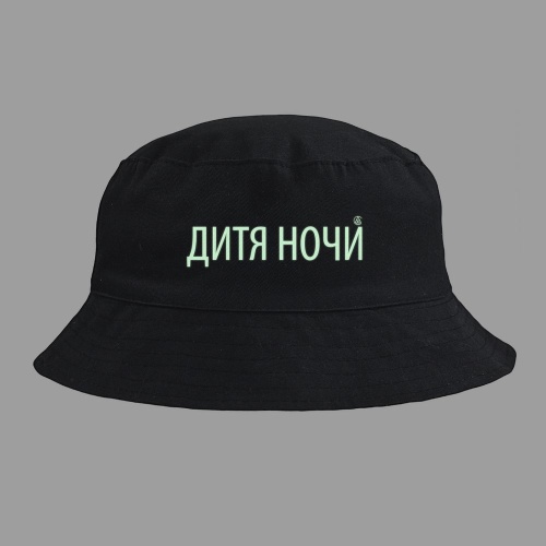 Панама «Дитя ночи» со светящимся принтом, черная фото 3 Панама «Дитя ночи» со светящимся принтом, черная фото 3