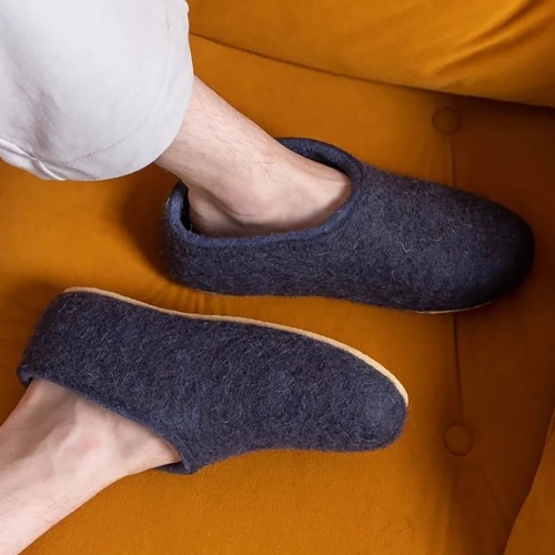 Домашние валенки Cant, темно-синие (клякса) фото 3