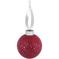 Елочный шар Stars с лентой, 8 см, красный