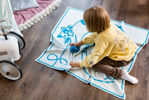 Детский плед Tender. Cats, белый с бирюзовым фото 4 Детский плед Tender. Cats, белый с бирюзовым фото 4