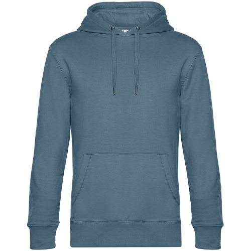 Толстовка с капюшоном унисекс King, серо-синяя Толстовка с капюшоном унисекс King, серо-синяя