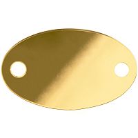 Шильдик металлический Alfa Oval, золотистый глянцевый