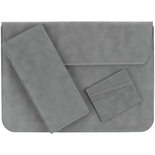 Чехол для ноутбука Nubuk, светло-серый фото 7 Чехол для ноутбука Nubuk, светло-серый фото 7