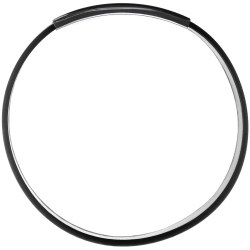 Силиконовый браслет Brisky с металлическим шильдом, черный фото 4