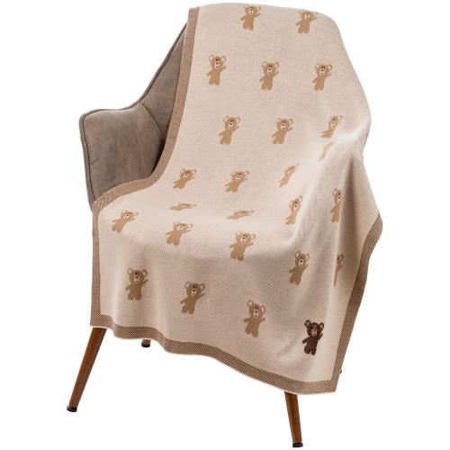 Плед детский с мишками Beastie Toys, бежевый Плед детский с мишками Beastie Toys, бежевый