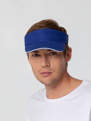 Козырек Active, ярко-синий с белым кантом фото 6 Козырек Active, ярко-синий с белым кантом фото 6