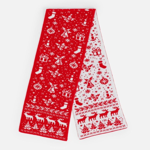 Шарф Holidale, красный с молочным фото 3