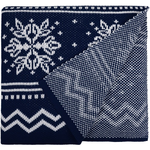 Плед Elnik, синий с молочно-белым фото 2 Плед Elnik, синий с молочно-белым фото 2