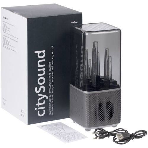 Беспроводная колонка с подсветкой citySound, черная фото 14