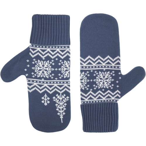 Варежки Elnik, серые с молочно-белым фото 3 Варежки Elnik, серые с молочно-белым фото 3