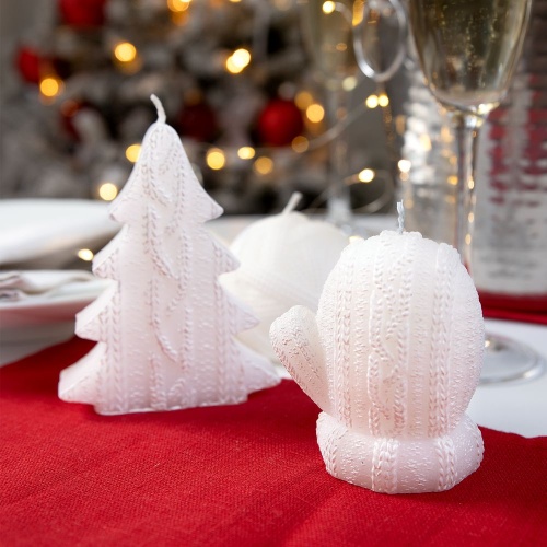 Свеча Kniteam, клубок, белый фото 3