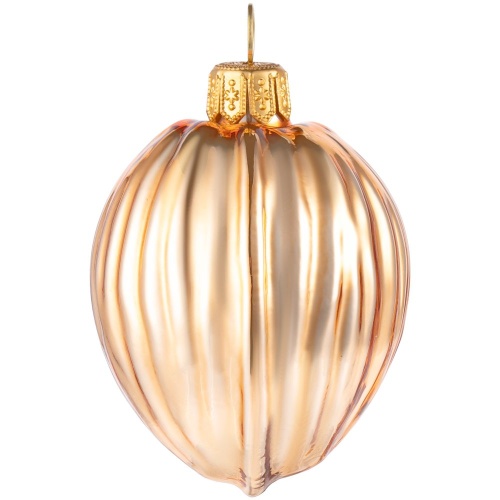 Елочная игрушка «Грецкий орех», золотистая фото 2 Елочная игрушка «Грецкий орех», золотистая фото 2