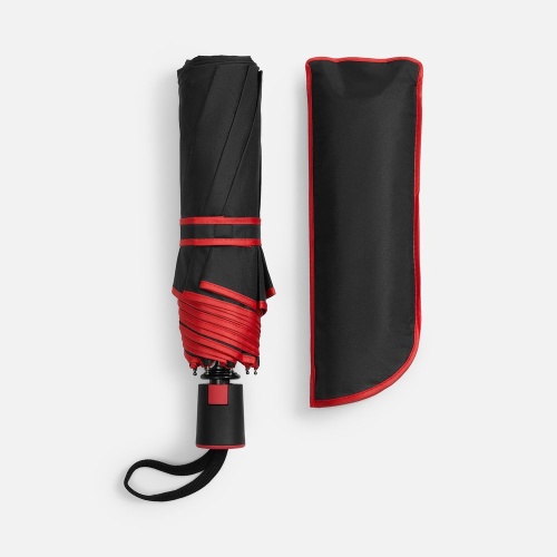 Зонт складной Edgeline, красный фото 5 Зонт складной Edgeline, красный фото 5