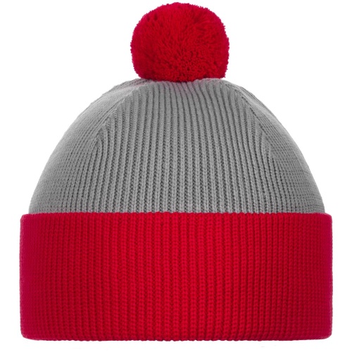 Шапка Snappy, светло-серая с красным фото 3 Шапка Snappy, светло-серая с красным фото 3