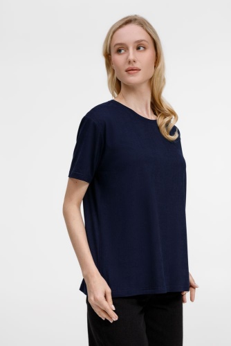 Футболка унисекс Senti, темно-синяя фото 4