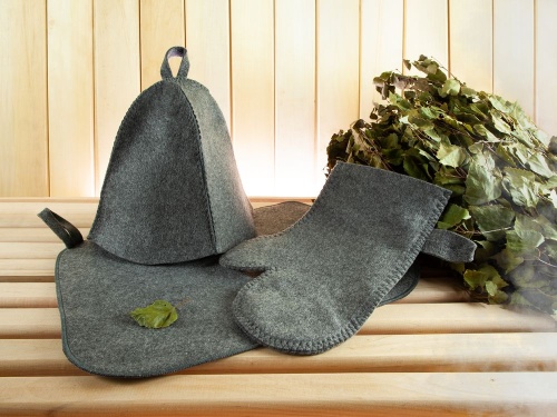 Банная рукавица Heat Off, серая фото 3