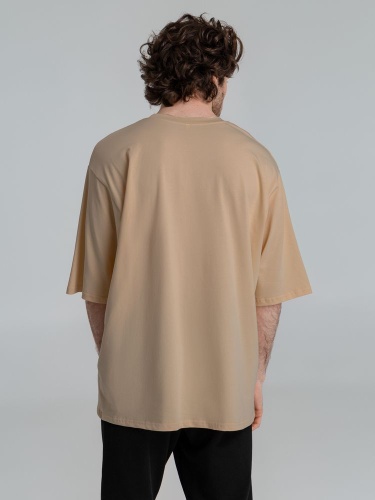 Футболка оверсайз Slope, бежевая (песочная) фото 6