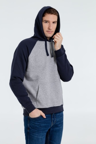 Толстовка унисекс Seattle, серый меланж c темно-синим фото 6 Толстовка унисекс Seattle, серый меланж c темно-синим фото 6