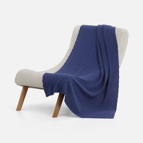 Плед Braidera, синий (черника) фото 2 Плед Braidera, синий (черника) фото 2