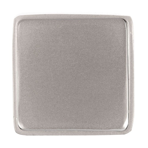 Квадратный шильдик на резинку Epoxi, матовый серебристый Квадратный шильдик на резинку Epoxi, матовый серебристый