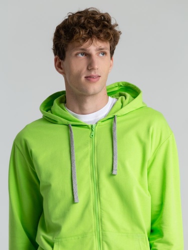 Толстовка на молнии с капюшоном Unit Siverga, зеленое яблоко фото 10