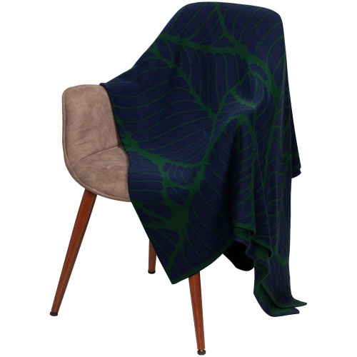 Плед In Leaf, синий с зеленым фото 5 Плед In Leaf, синий с зеленым фото 5