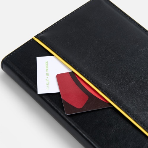 Ежедневник Alanis, недатированный, черный с желтым фото 3 Ежедневник Alanis, недатированный, черный с желтым фото 3