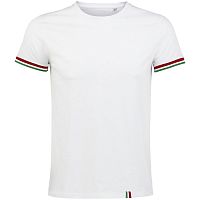 Футболка мужская Rainbow Men, белая с ярко-зеленым