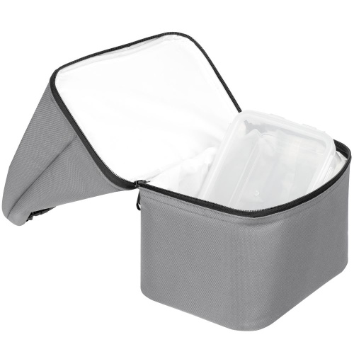 Термосумка с ланчбоксом Smakk, серая фото 8 Термосумка с ланчбоксом Smakk, серая фото 8