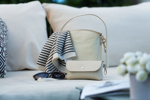 Зонт складной Sunway в сумочке, бежевый фото 3