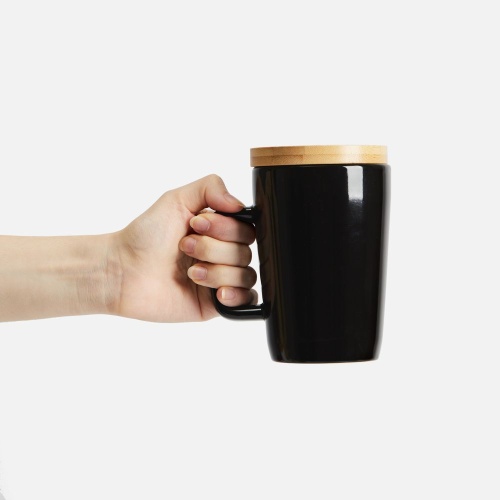 Кружка Vierra с крышкой-костером, черная фото 3