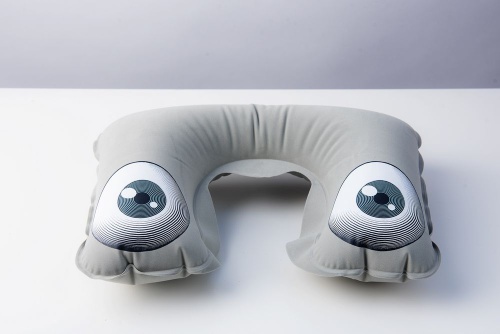 Надувная подушка под шею в чехле Sleep, серая фото 5