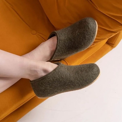 Домашние валенки Cant, зеленые (олива) фото 4