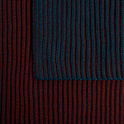 Шарф Nobilis, бирюзовый с терракотовым фото 5