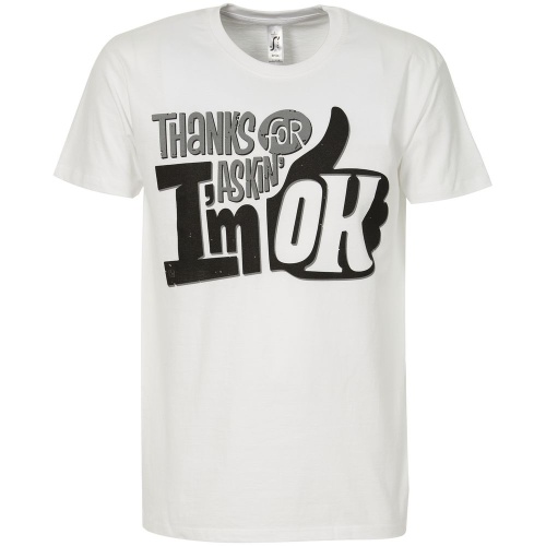 Футболка I'm OK, белая фото 3