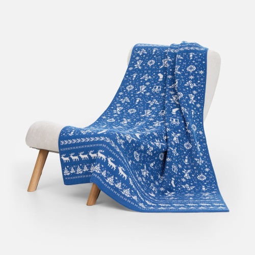 Плед Holidale, синий с молочным фото 2 Плед Holidale, синий с молочным фото 2