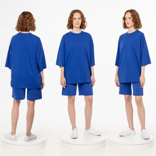 Футболка унисекс оверсайз T1, синяя фото 2