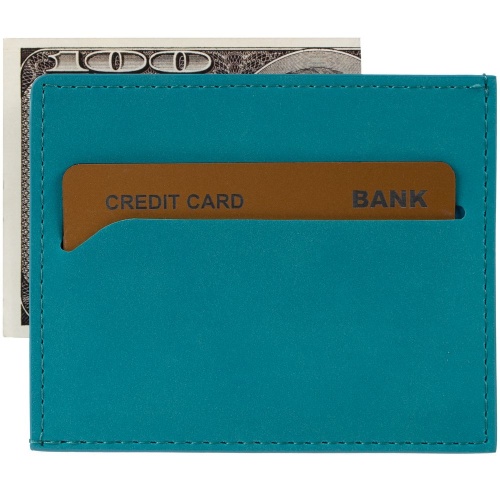 Чехол для карточек Nubuk, бирюзовый фото 6 Чехол для карточек Nubuk, бирюзовый фото 6