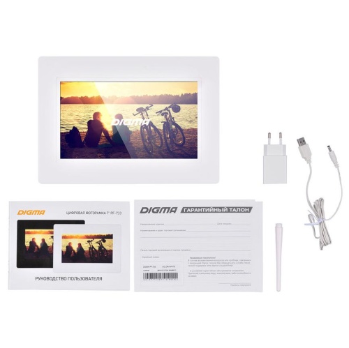 Цифровая фоторамка Digma PF-733, белая фото 6