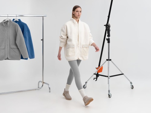 Куртка унисекс Oblako, молочно-белая фото 4 Куртка унисекс Oblako, молочно-белая фото 4