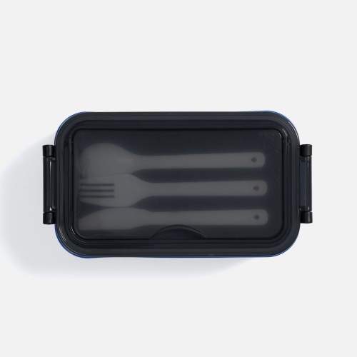 Ланчбокс Pranzo, синий с черным фото 2 Ланчбокс Pranzo, синий с черным фото 2