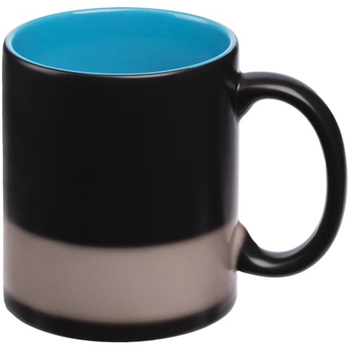 Кружка-хамелеон On Display, матовая, голубая с черным фото 4 Кружка-хамелеон On Display, матовая, голубая с черным фото 4