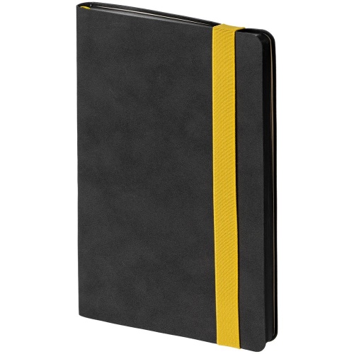 Ежедневник Velours, недатированный, черный с желтым Ежедневник Velours, недатированный, черный с желтым
