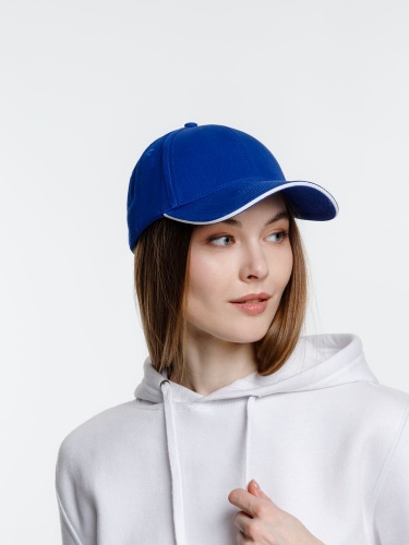 Бейсболка Spiker, ярко-синяя с белым фото 4 Бейсболка Spiker, ярко-синяя с белым фото 4