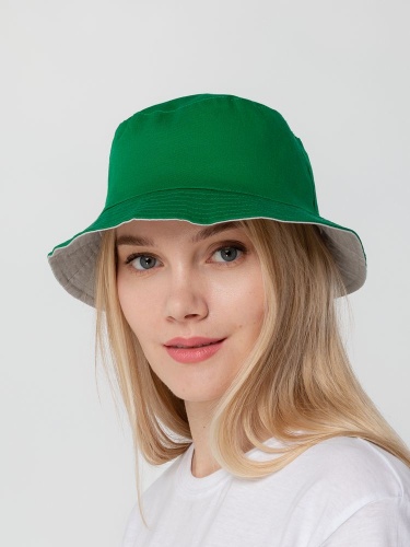 Панама Summer двусторонняя, зеленая с серым фото 5 Панама Summer двусторонняя, зеленая с серым фото 5