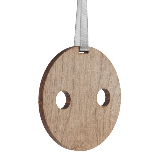 Деревянная подвеска Carving, в форме пуговицы Санты Деревянная подвеска Carving, в форме пуговицы Санты