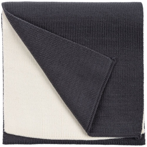 Шарф Real Talk Duo, молочный с графитовым Шарф Real Talk Duo, молочный с графитовым