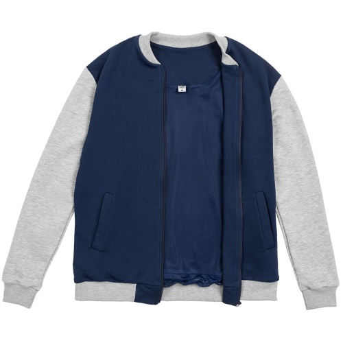 Бомбер College, темно-синий фото 6