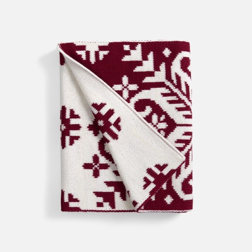 Шарф Wintertude M, красный с белым фото 2