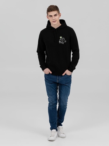 Худи «Морской черт» со светящимся принтом, черное фото 5